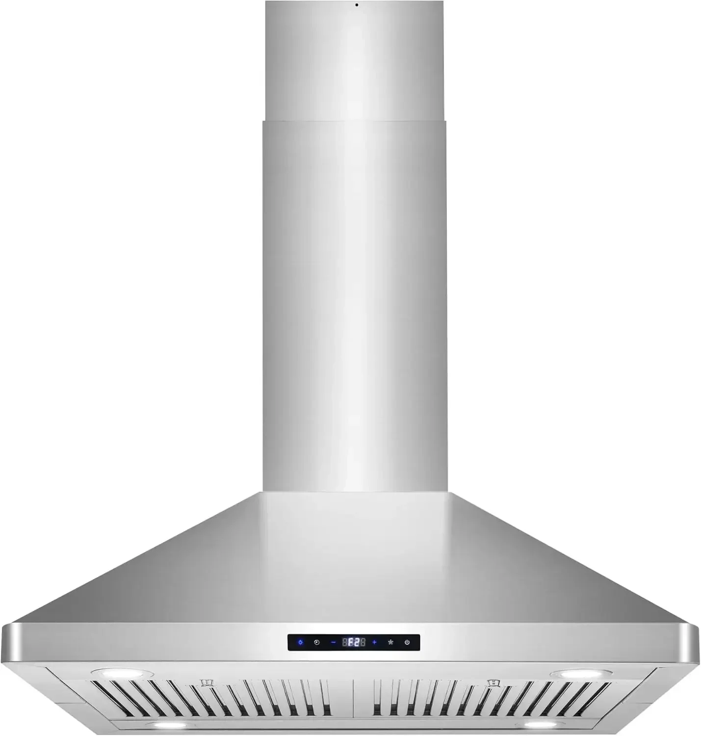 COSMO COS-63ISS75 Island Range Hood with 3-Speed Fan, 380 CFM,Permanent Filters, LED Lights, Soft Touch Controls, Ducted Kitchen