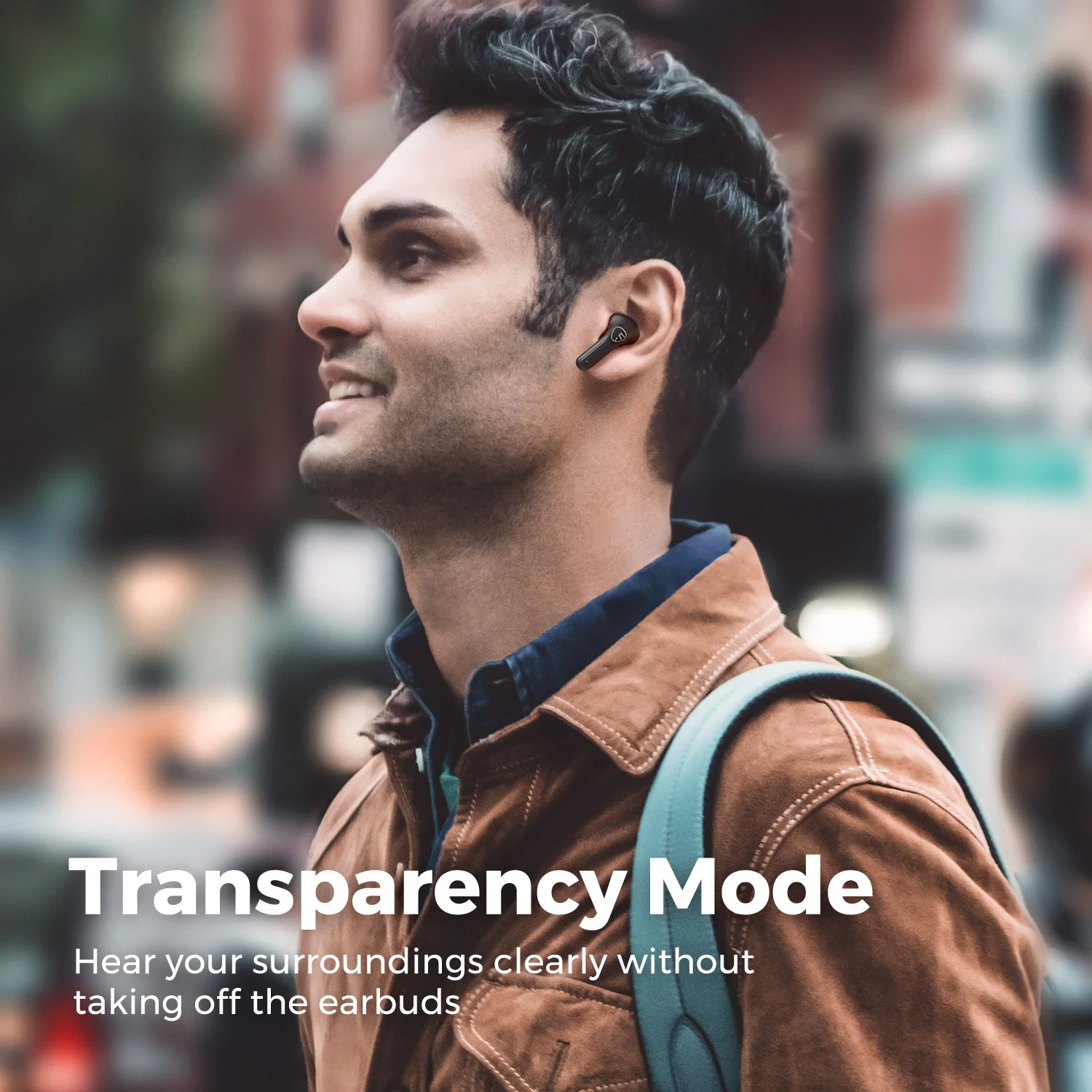 سماعات لاسلكية ساوند بيتس لايف بخاصية إلغاء الضوضاء سماعات بلوتوث V5.2 مزودة بميكروفون 4 ، سائق 12 مللي متر ، AI ENC للمكالمات الواضحة