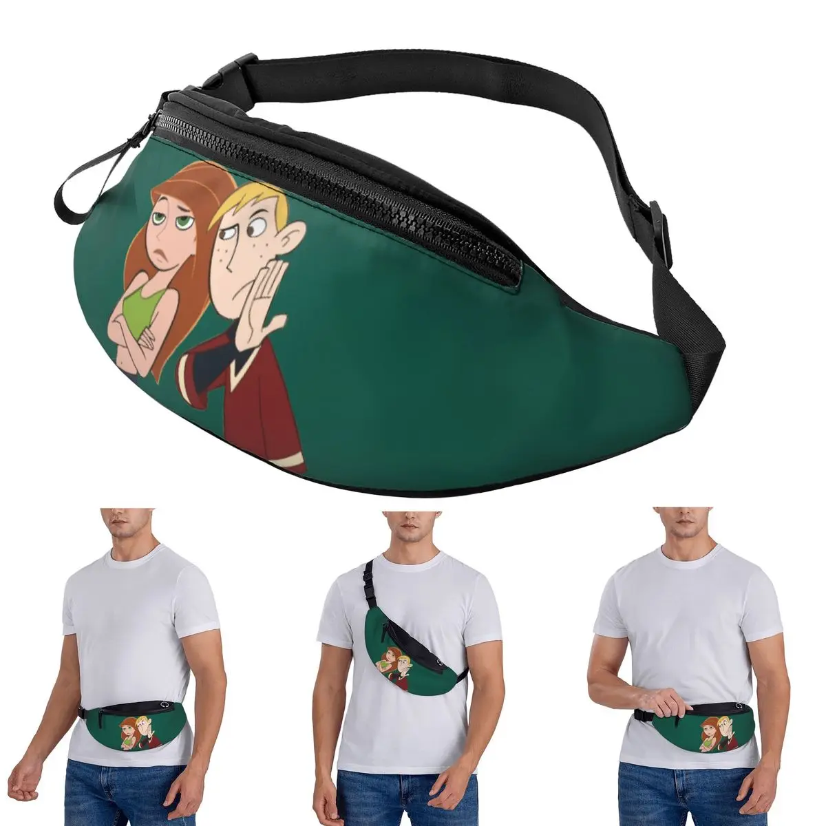

Crossbody Waist Bag Kim Possible Men Women Fanny Pack Traveling Running Money Phone Pouch