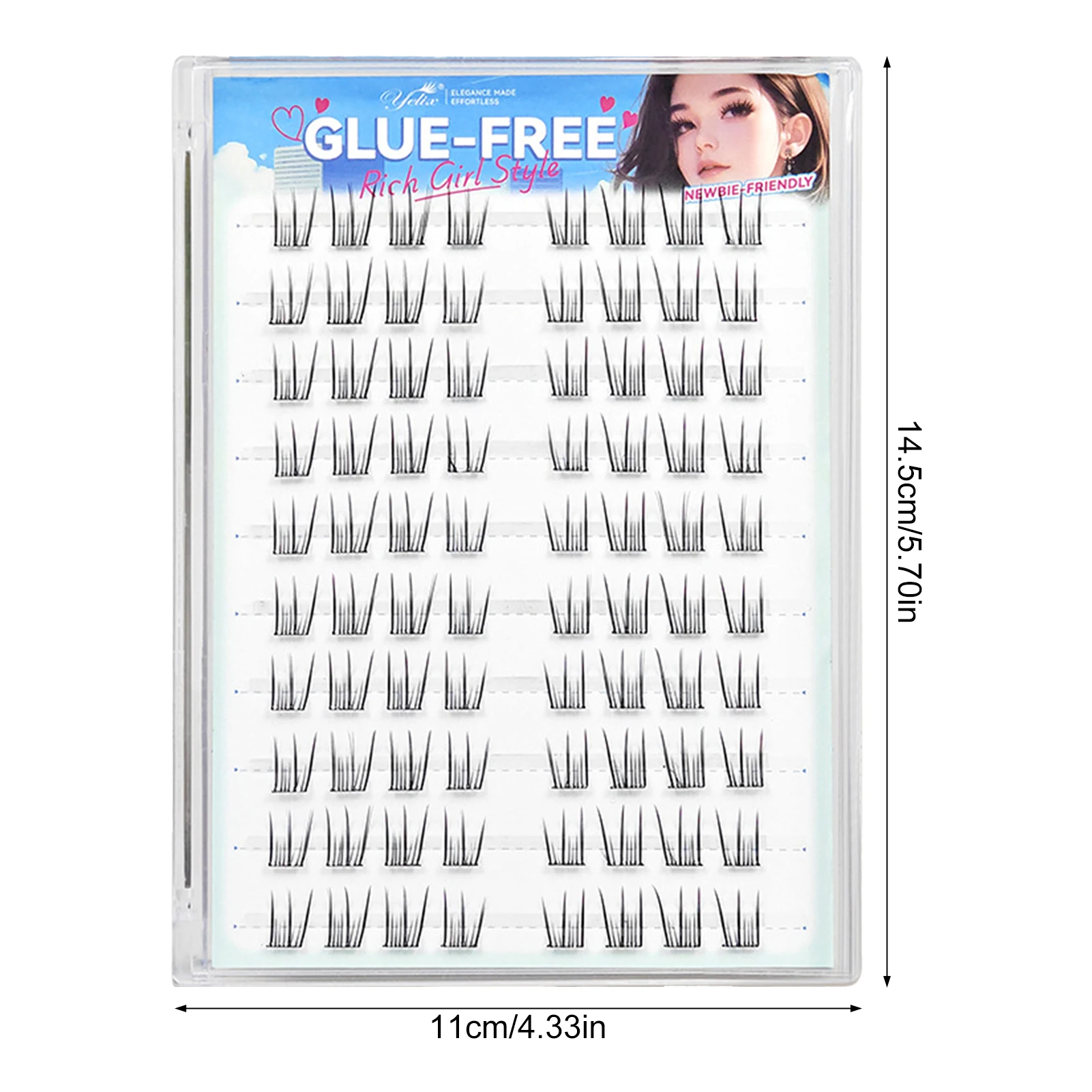 Cílios postiços estilo coreano, sem necessidade de cola, faça você mesmo, aglomerados de cílios para mulheres, meninas, grupo pop, maquiagem, extensão de cílios