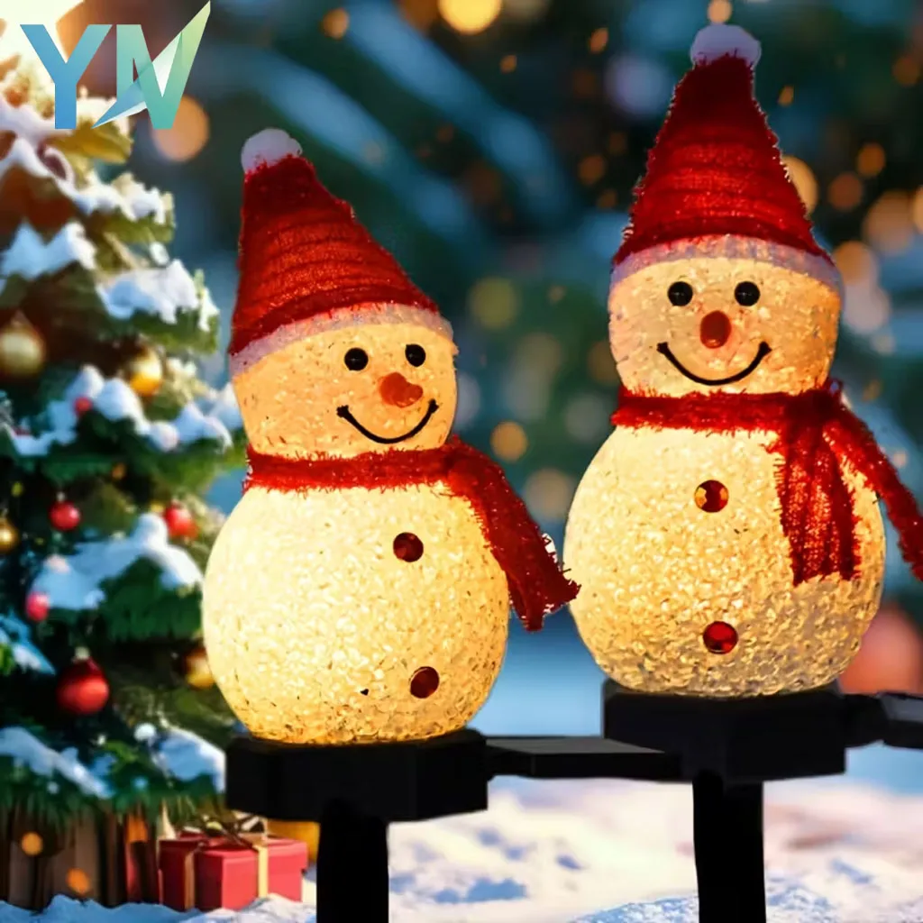 

1-3 шт. водонепроницаемый солнечный снеговик газонный светильник уличное рождественское украшение для сада, двора, патио, атмосферное освещение