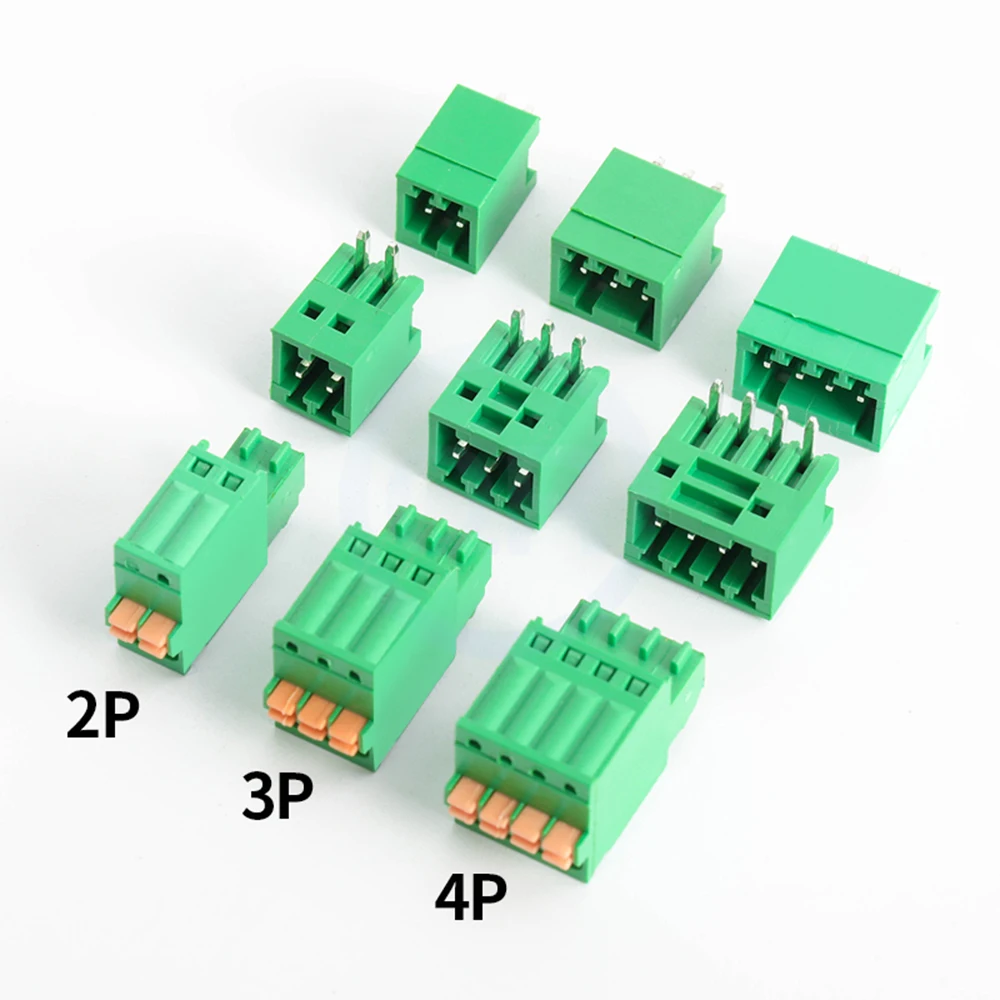 (5/10Sets) 2EDGKD + 2EDGV / 2EDGR 2.5mm 2.54mm Small Pitch Spring Push-Free Screwless Right Angle Straight JM 15EDGKD 2.5 / 2.54