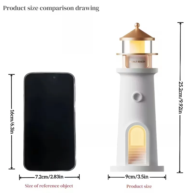 Moon Lamp Projection Lighthouse Lamps Night Light Remote Control Ambient Projector Lights for Room Decor Xmas Birthday Kids Gift