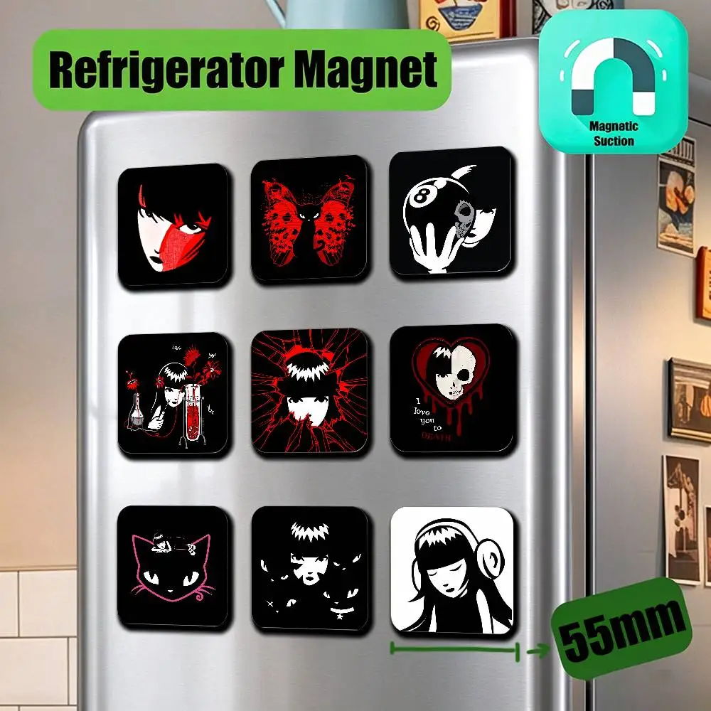 For Emily The Strange Refrigerator Magnets Metal Icebox Cabinet Custom Fridge Magnetic Decoration Cover