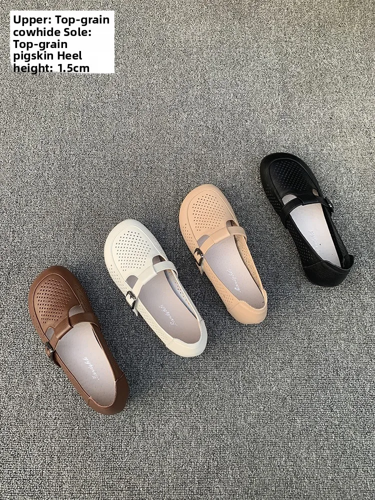 leather-breathable-low-heel-mom-shoes-2026-new-hole-hole-summer-sandals-women-soft-bottom-casual-hollow-out-female-shoes