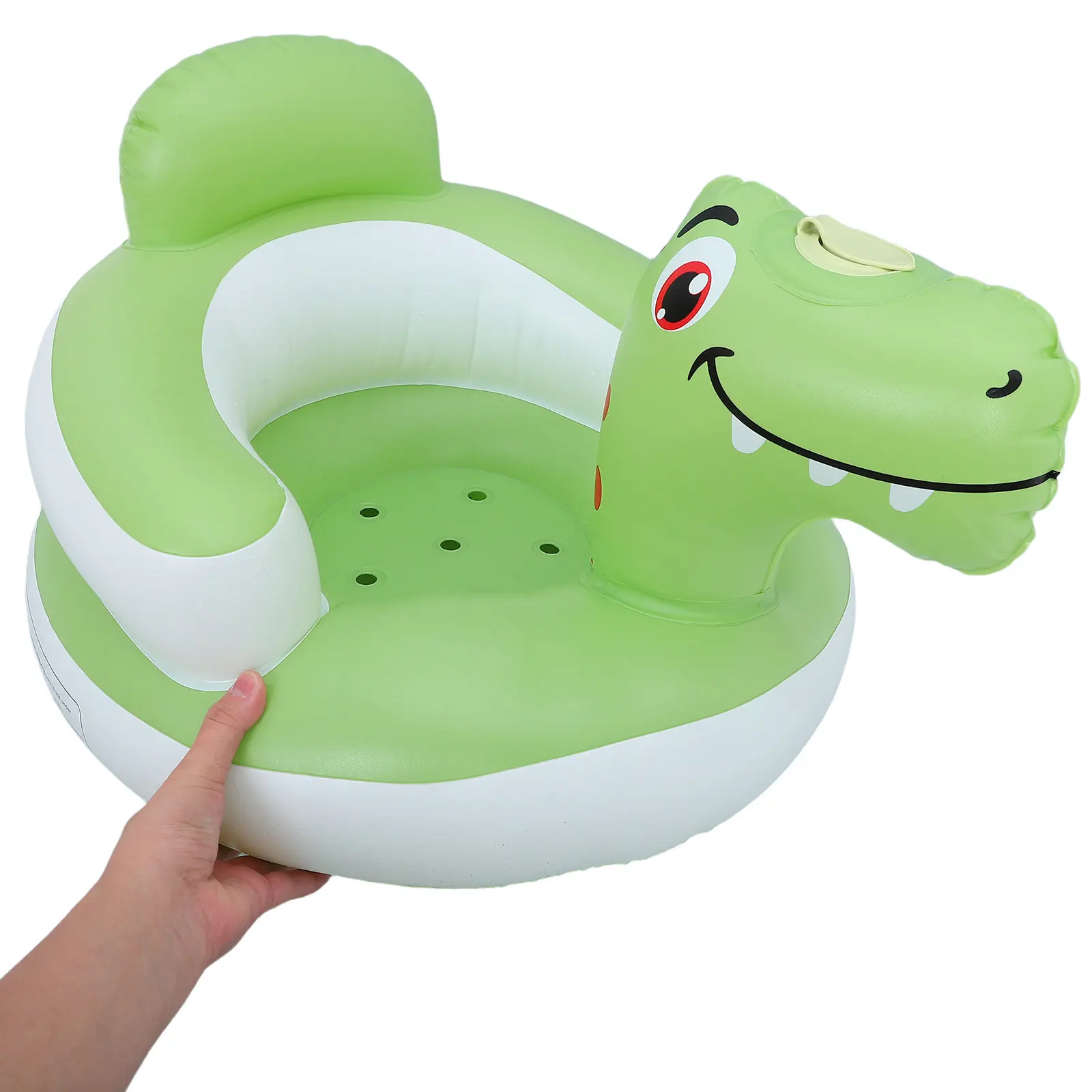 Inflatable Learning Chair Dragon Design Soft Support for Infants Sitting Up Portable Floor Seat Quick Inflate Deflate Light