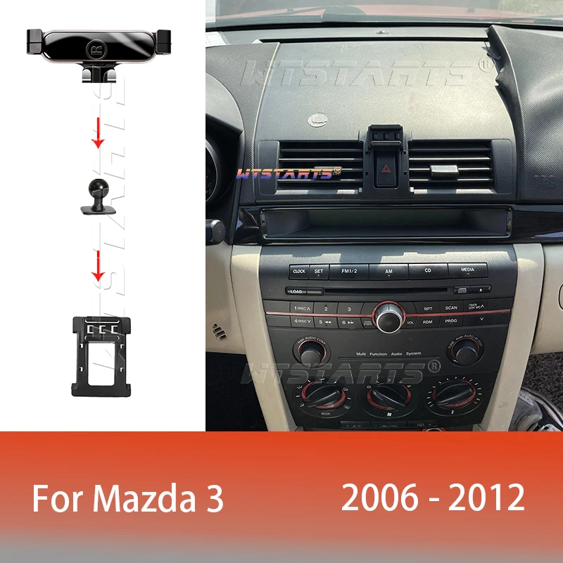 Mazda 3 2006-2012 조정 가능한 자동차 전화 홀더 모바일 마운트 중력 GPS 회전식 탐색 브래킷 자동차 액세서리
