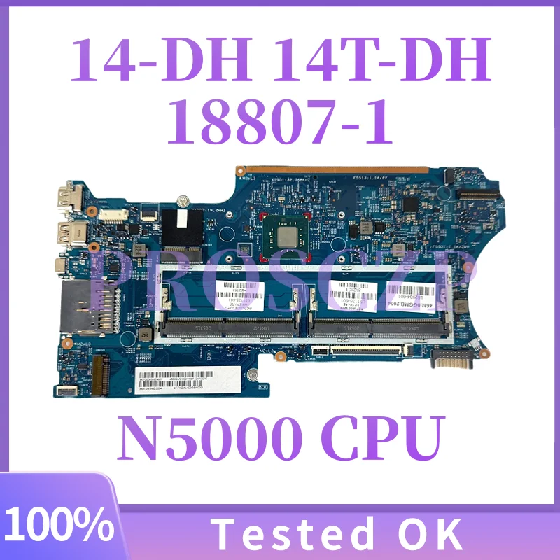 18807-1 para la placa base del ordenador portátil H P Pavilion X360 14-DH 14T-DH con CPU Pentium N5000 DDR4 L51135-601 L51135-001 100% completamente probada