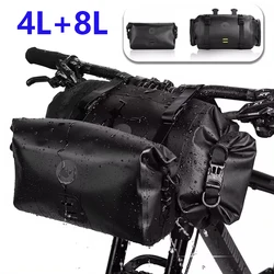 Bicycle Bag Waterproof Big Capacity Handlebar Bag 1 or 2-piece Front Tube Cycling Bag MTB Frame Trunk Bike Accessories