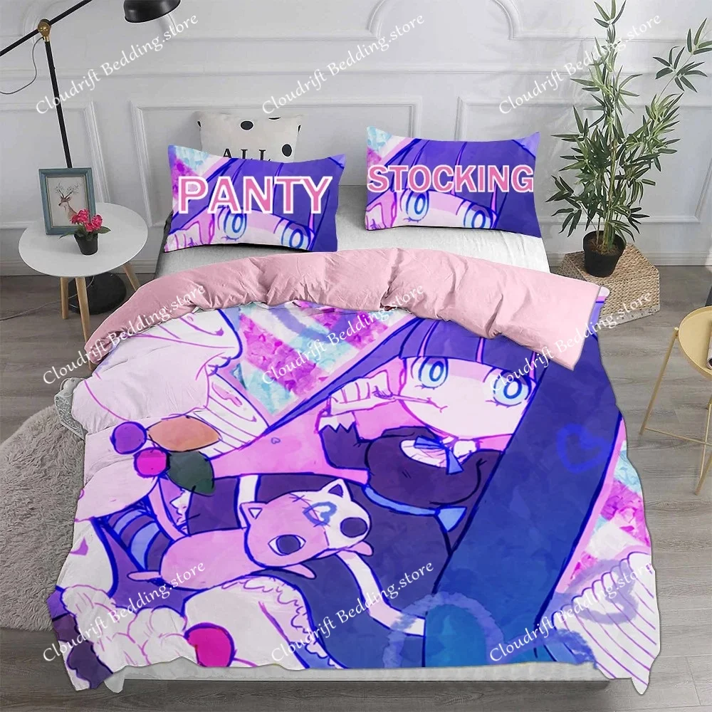 Anime Panty Stocking With Garterbelt Theme Bedding Set - Comforter Duvet Cover Pillow Case For Kids & Adults