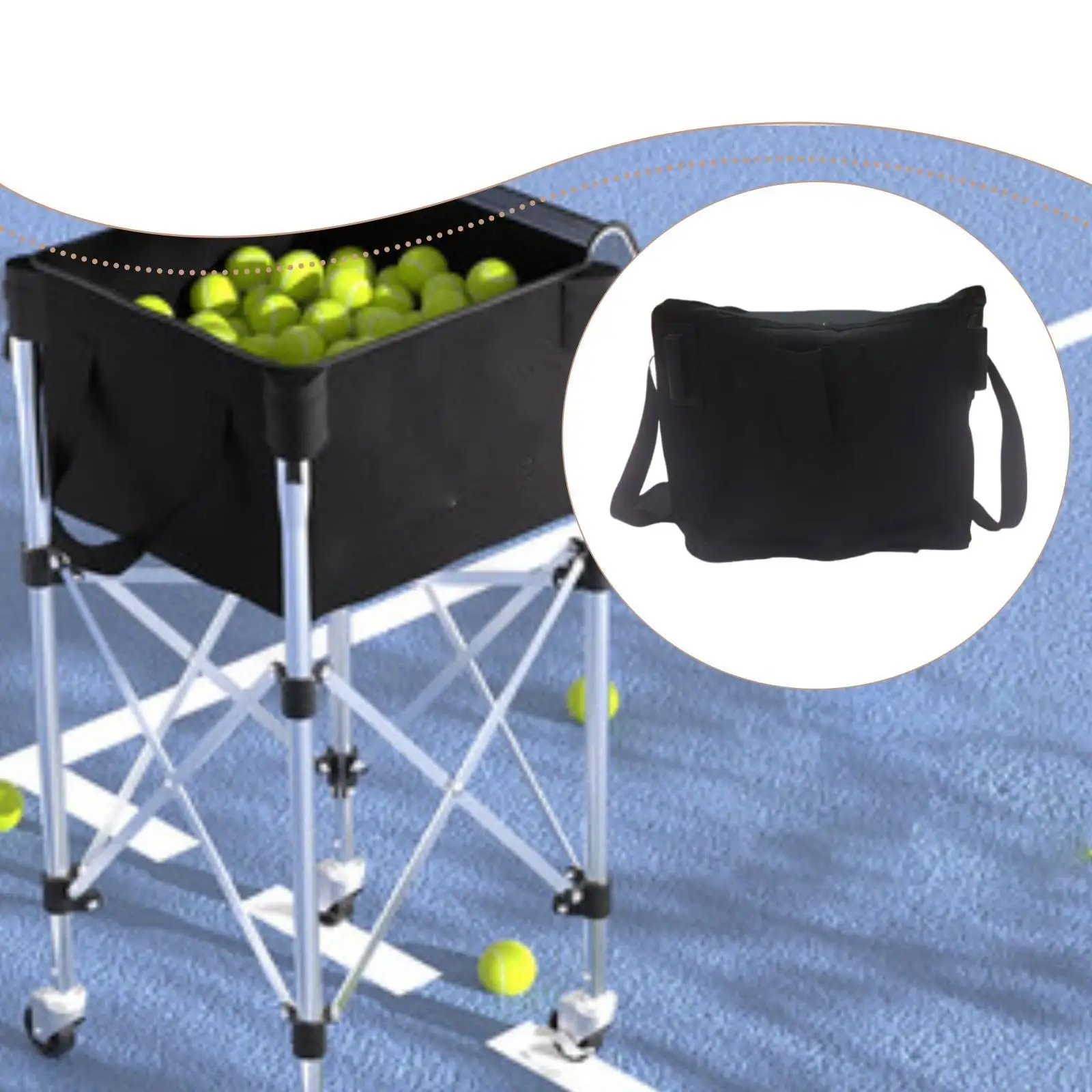 Sac de transport pour accessoires de pickleball, en tissu résistant aux déchirures, avec porte-balles, pour la pratique sportive