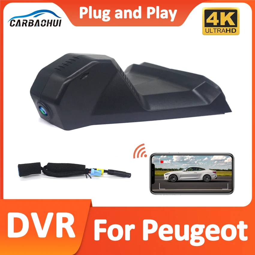 

4K HD 2160P Plug and Play Car DVR Wifi Dash Cam for PEUGEOT 3008 4008 5008 Citroen c5 x7 aircross berlingo 2015 2016 2017~2021