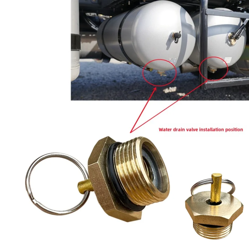 Truck Air Tank Drain Valve Anti-rust Antifouling Air Tank Drain Switch Type 151 Copper Plug Screw Auto Parts