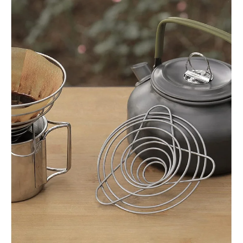 

Капельница для кофе MERMOO YILAN, на 1–2 чашки, складная кофеварка из нержавеющей стали, поставляется с сумкой для хранения для