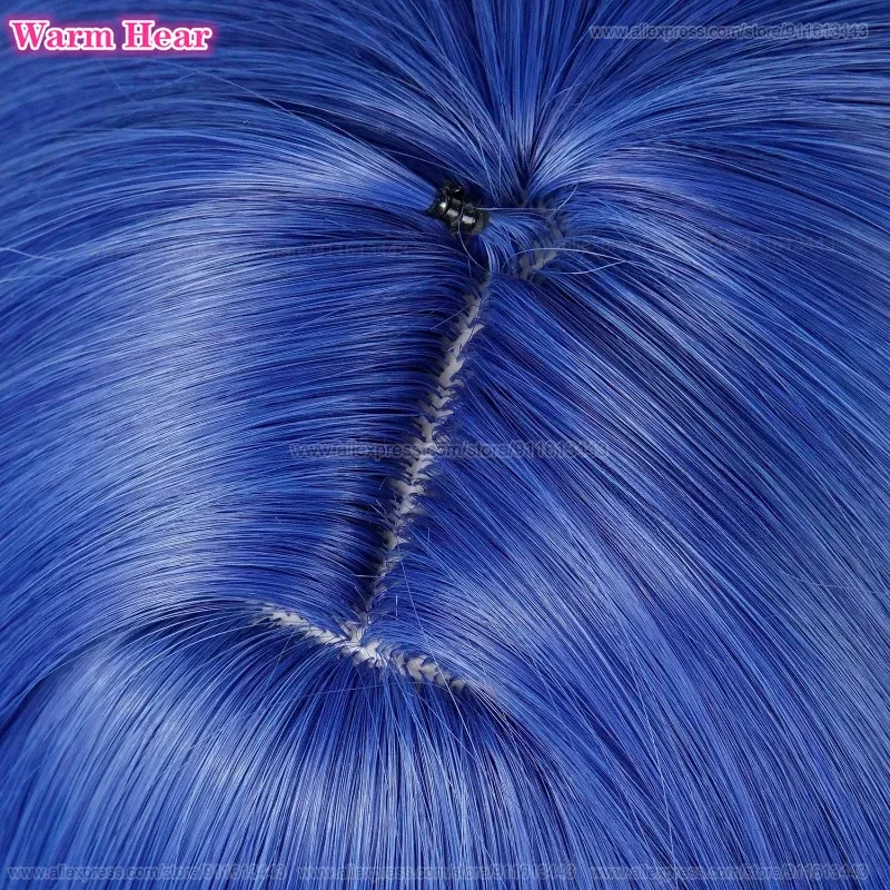 วิกผมคอสเพลย์อนิเมะ Zizi 2025 Game Iuno แบบสังเคราะห์ยาว 100 ซม. สีน้ำเงินไล่ระดับ หางม้าคู่ ทนความร้อน สำหรับฮาโลวีน