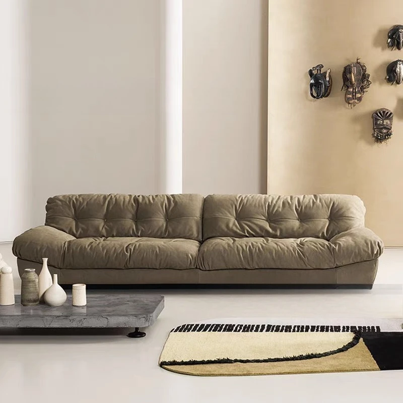 Italiaanse lichte luxe, wolkenmat lederen bank