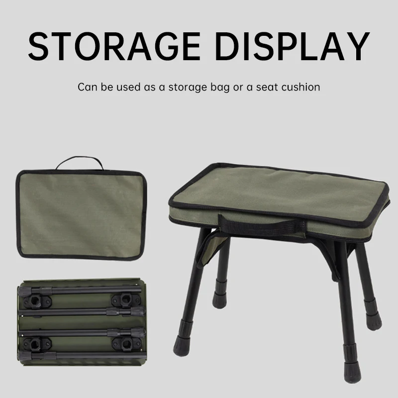 Outdoor portable tactical stool with storage bag table stool dual backpack road trip collapsible table picnic fishing stool