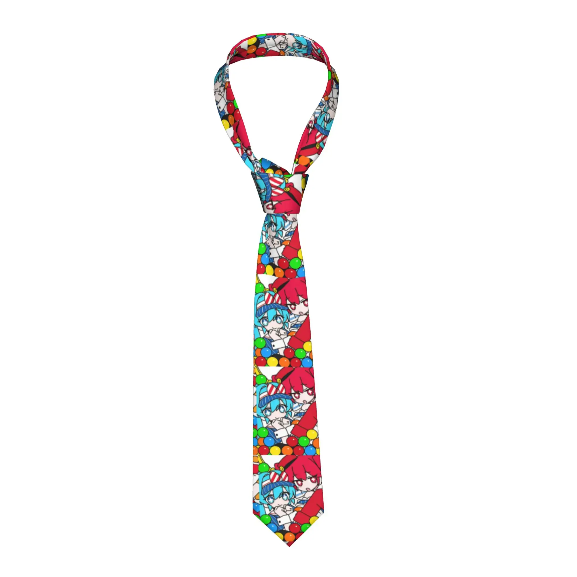 Cravate unisexe en polyester de 8 cm de large avec motif de dessin animé Mesmerizer Kasane Teto Hatsune Miku pour accessoires de chemise pour hommes Gravatas