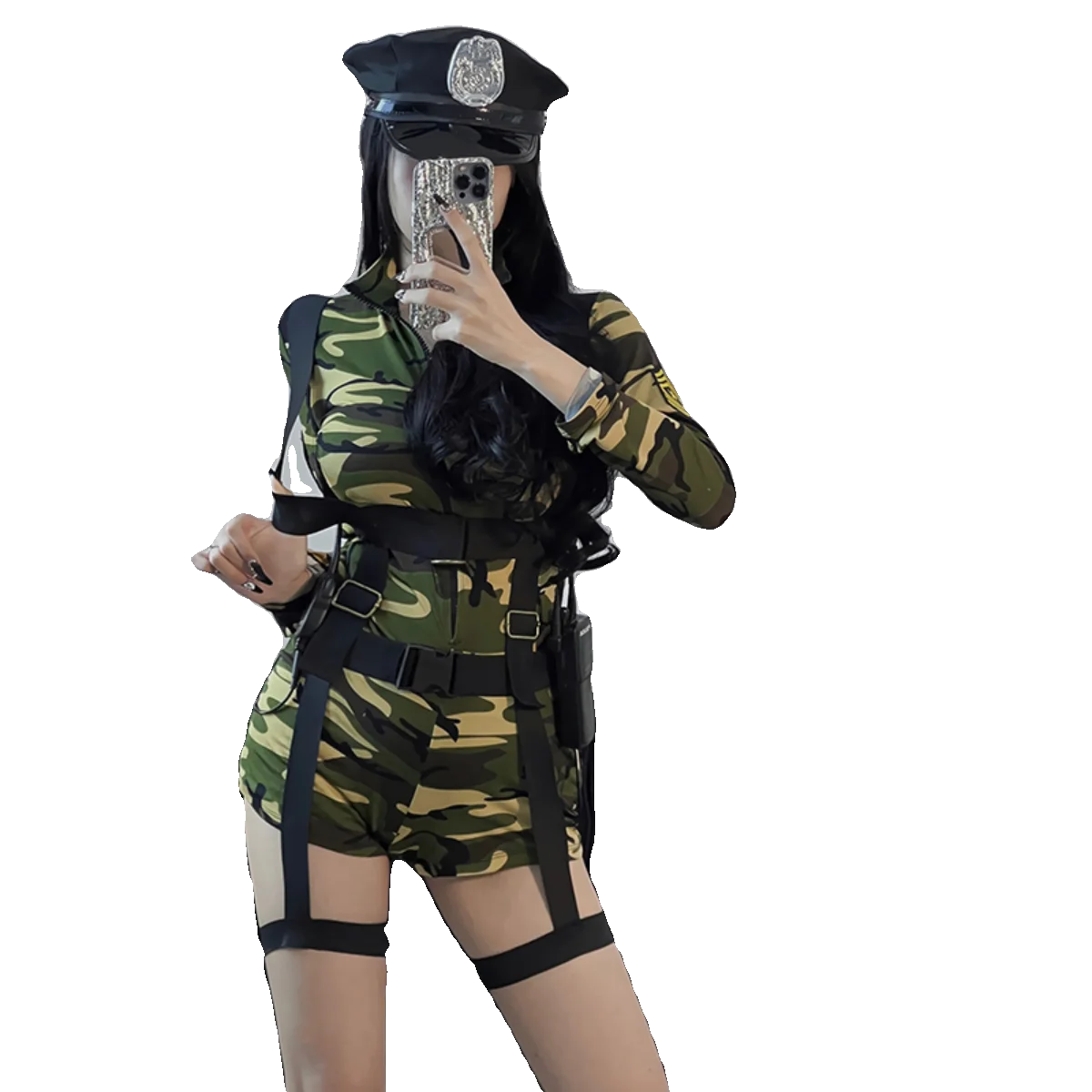 Sexy Polizei orm Cosplay Kostüm Halloween Camouflage Air Steward Broри Girl Club Pure Desire Damen Faion