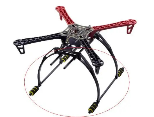 Train d'atterrissage augmentant la hauteur pour modèle F500 F550 F450V2 ​   Kit de cadre quadrirotor, cardan FPV multi-rotor 4 axes