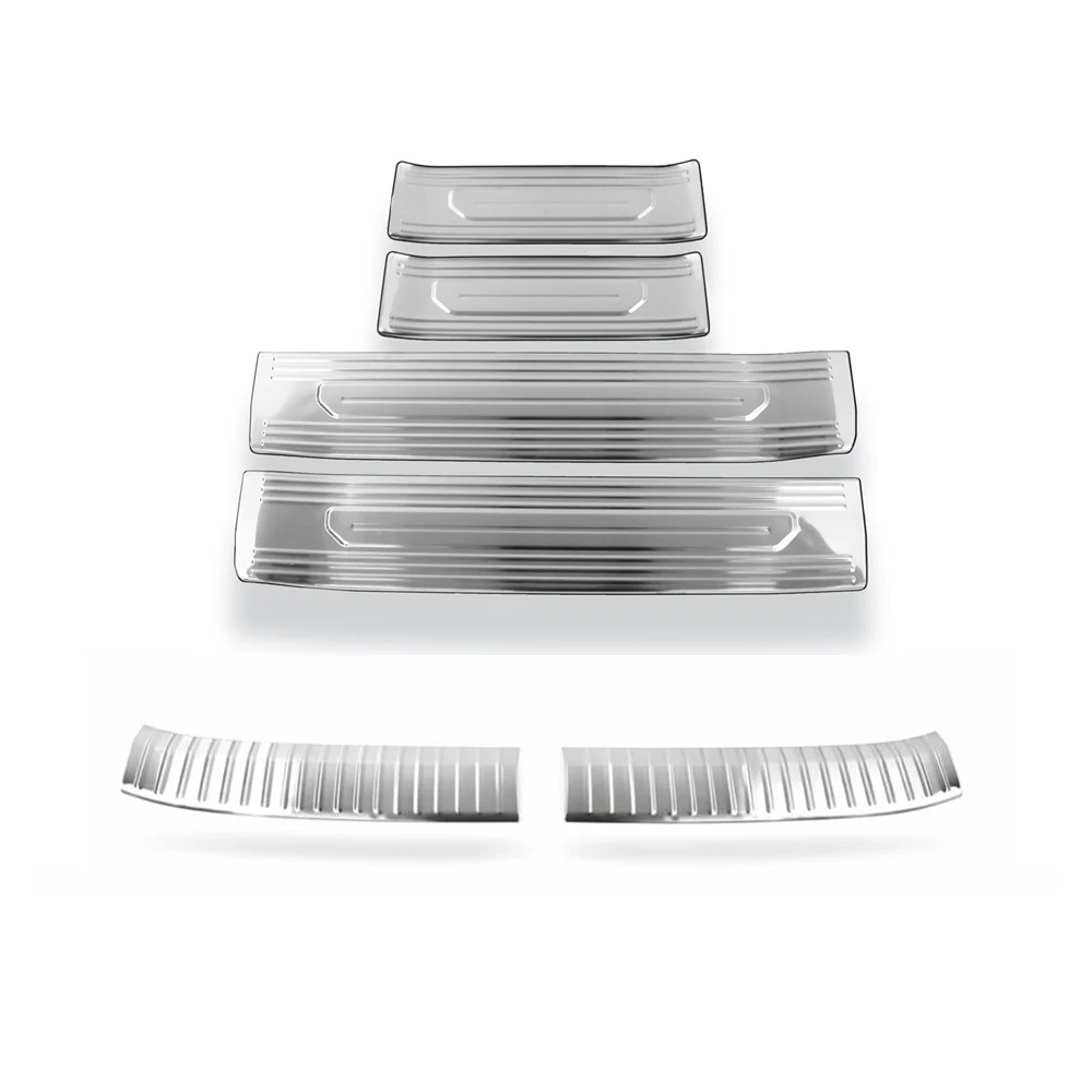 For Kia PV5 Truck /5-Seats 2025-2026 Stainless Steel Door Threshold Guard Rear Trunk Inner Sill Protective Plate Cover