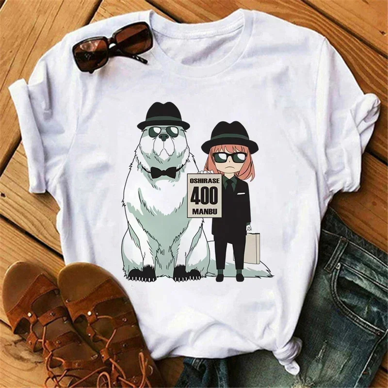 Anime Spy X Family Print T-shirt Wommen Japanese Harajuku Short Sleeve Summer T-shirts Tops Kawaii O-Neck Women's T-shirt Top image 3