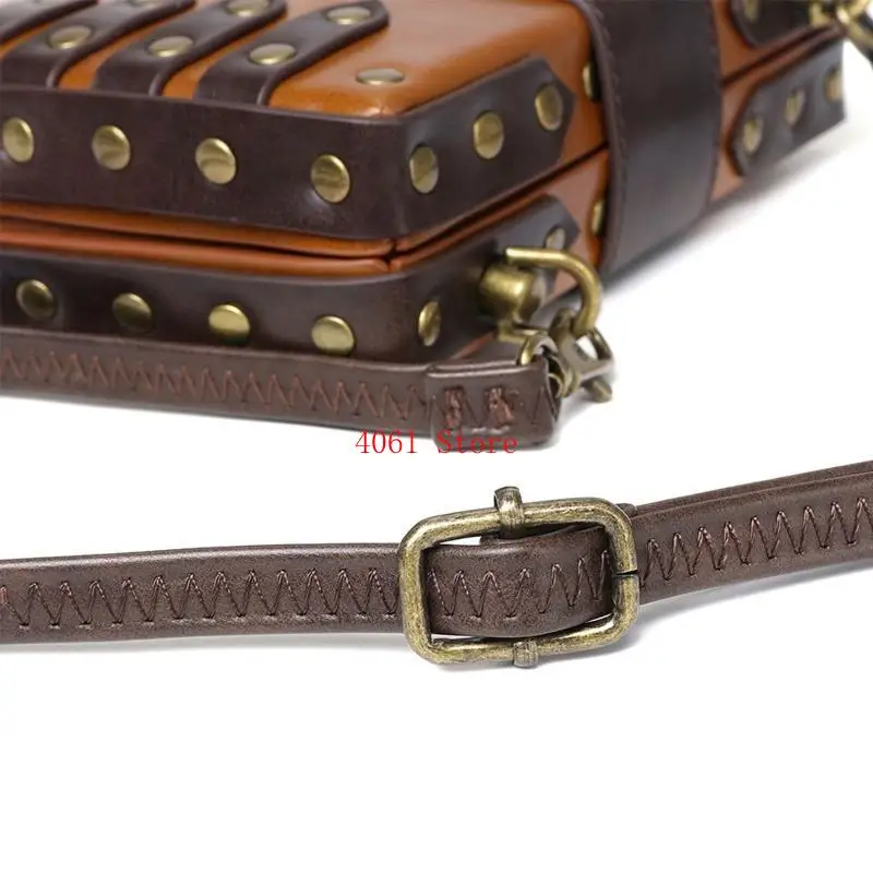 

PU Leather Bag Gothic Retro Crossbody Shoulder Bags Satchel School Bag for Women