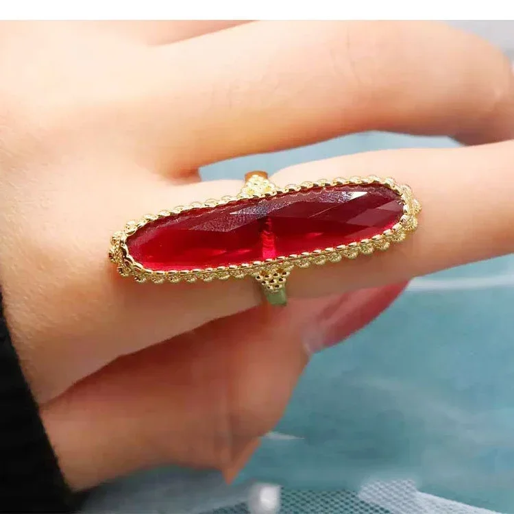 Zircon Inlaid Copper Gold Plated Rings Wedding Party Fashion Jewelry Gifts Daily Cutout Rings Marquise Unique Women's Rings