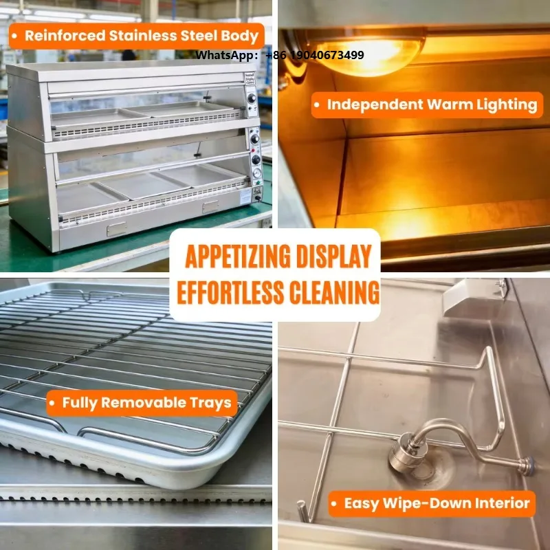 Keep Fried Chicken Crispy and Juicy Prevent Drying Out Commercial Humidified Food Warmer Display Cabinet xyl