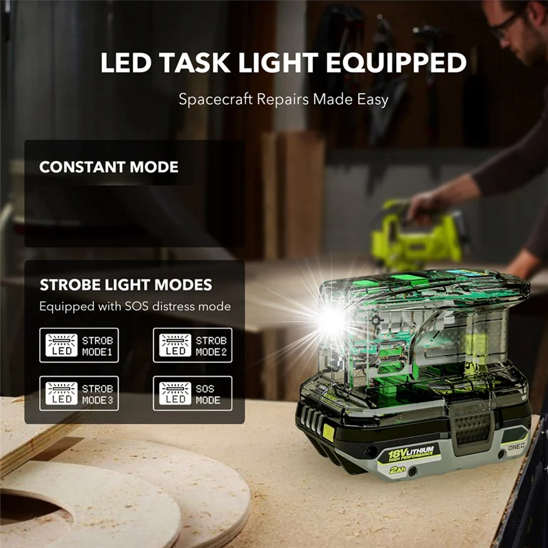Fast Charger For RYOBI 18V ONE+ Battery Recharger Lithium Battery 100W Fast Charge USB Port Two-Way Charger PSC-A12I