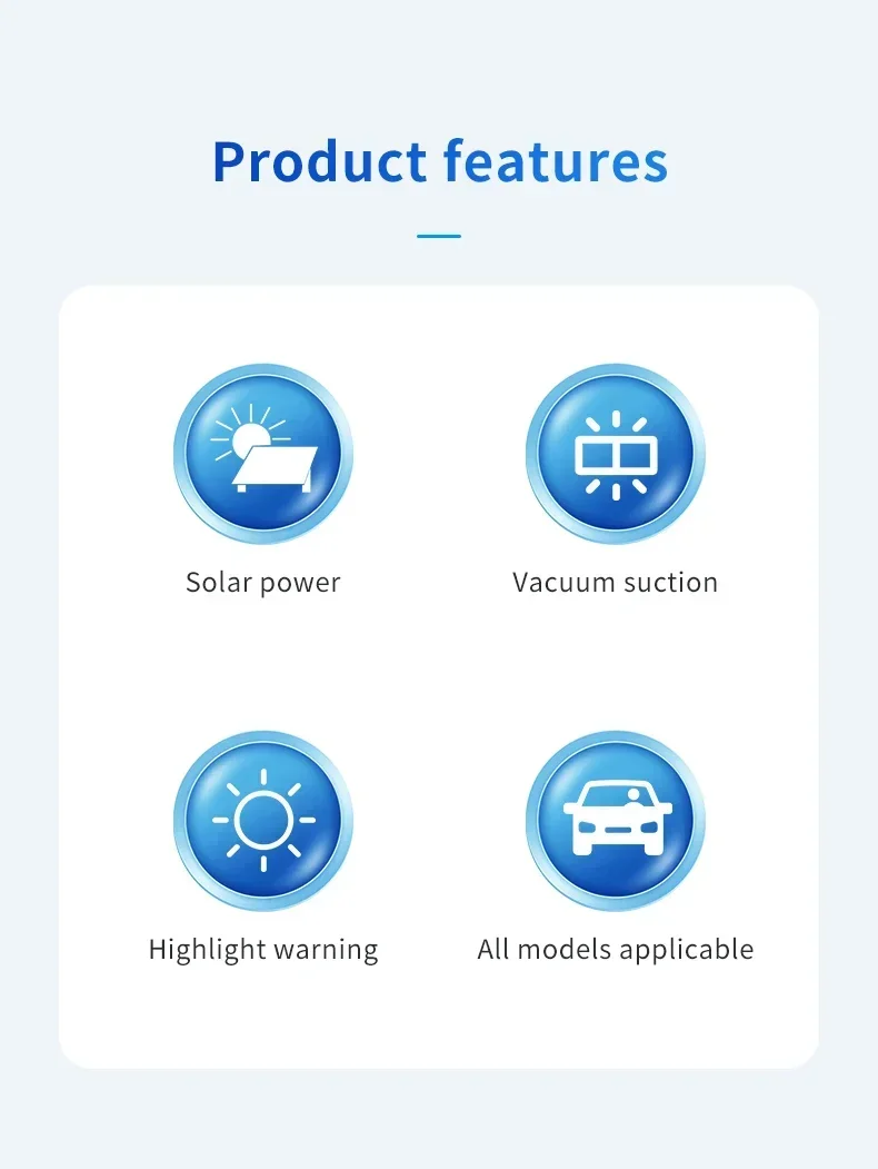 Solarbetriebene, intelligente LED-Dekorationsleuchte für das Auto, ohne Verkabelung, blaue Ambientebeleuchtung, automatische Vibrationssensor-Steuerung, Warnleuchte für die Heckscheibe. – Detail 2