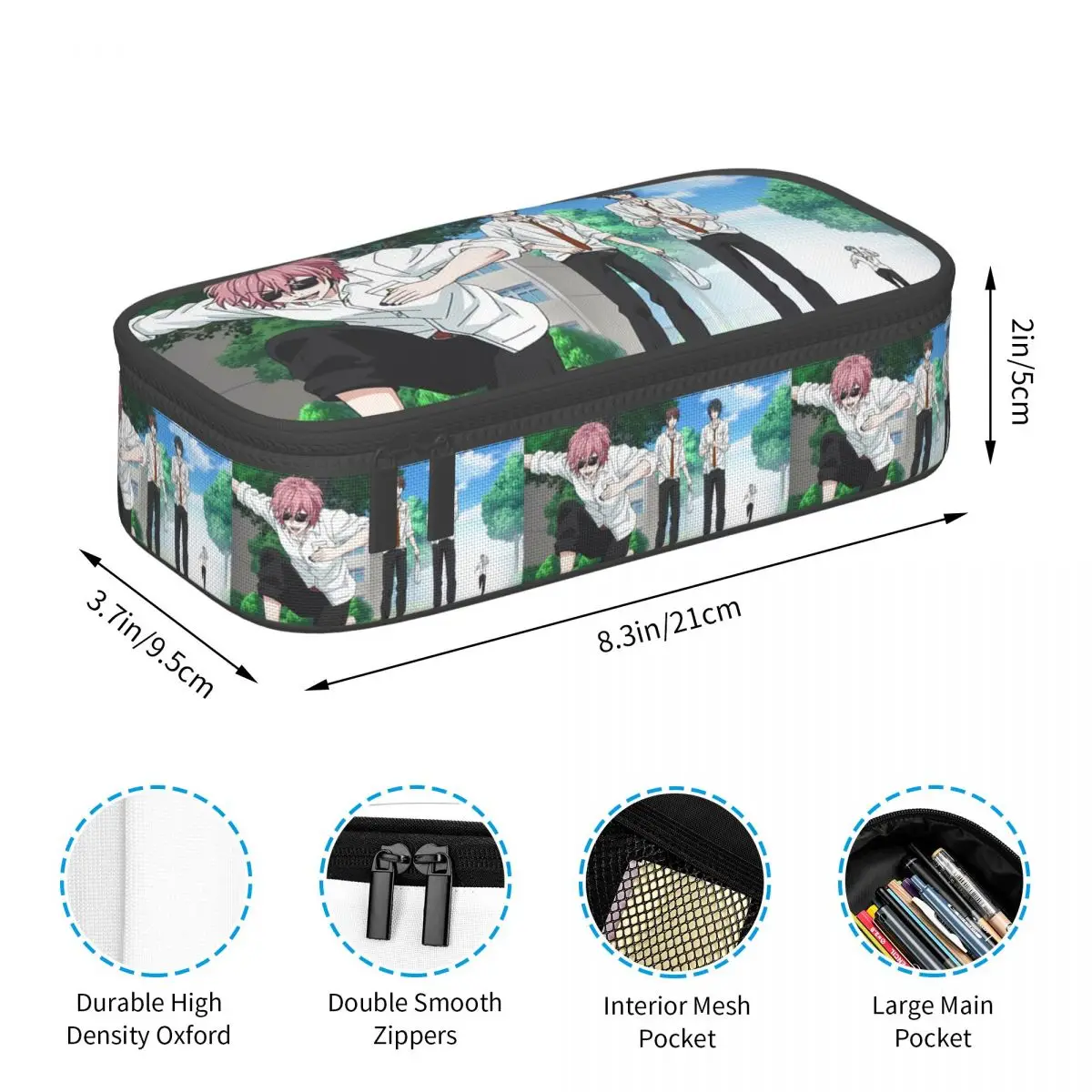 Yarichin B Club Anime Manga Vintage Pencil Case for Boys Girls Gifts Pen Box Pencil Bag Stationery Supplies Pen Holder Bag
