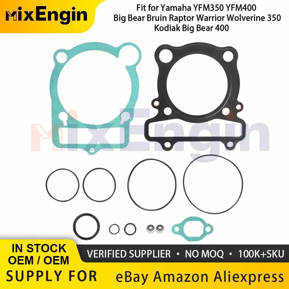 Motor Engine Top End Head Gasket Kit For 87-13 YFM350 400 YFM 350R 350X Big Bear Bruin Raptor Warrior Wolverine Kodiak YFM 400