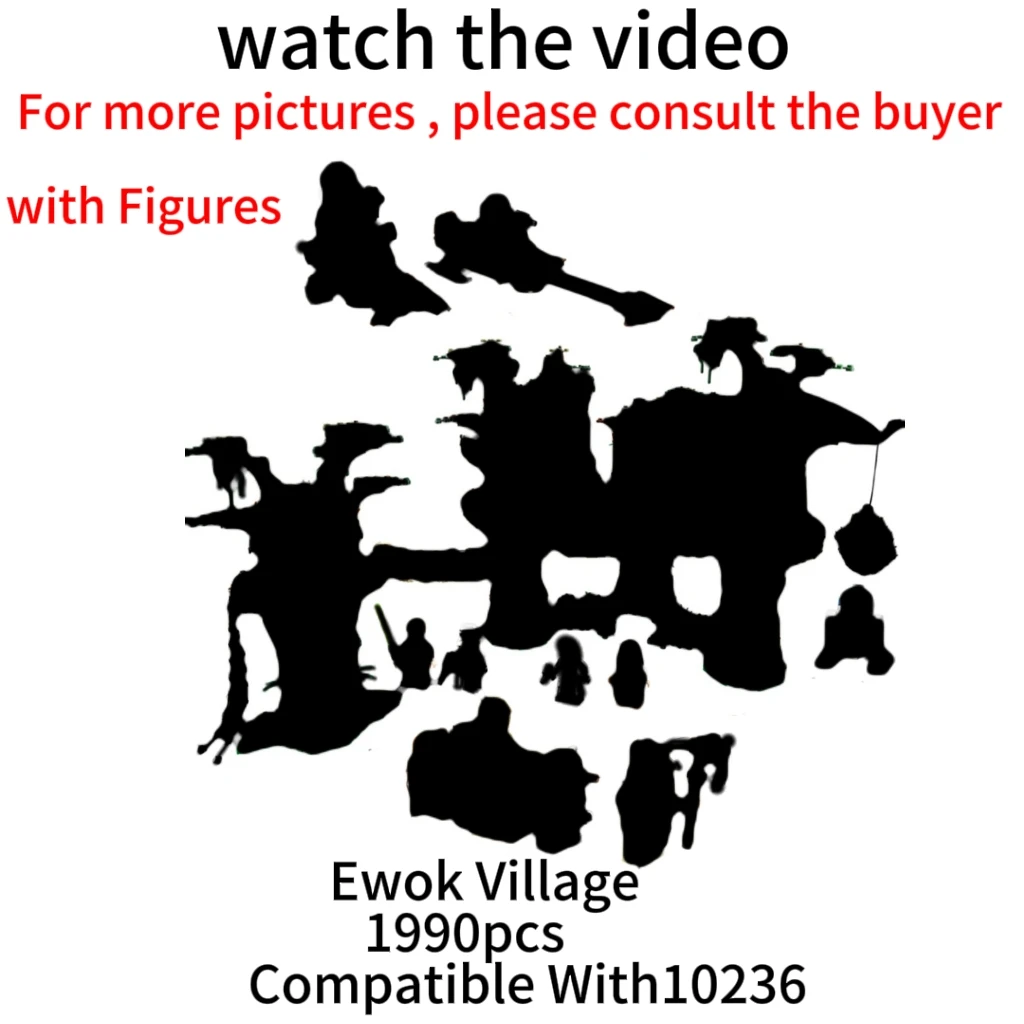 Miniso Disney 1990PCS Star Plan Wars Ewok Village Building Blocks Toys Bricks for Children Compatible with 10236 Christmas Gift