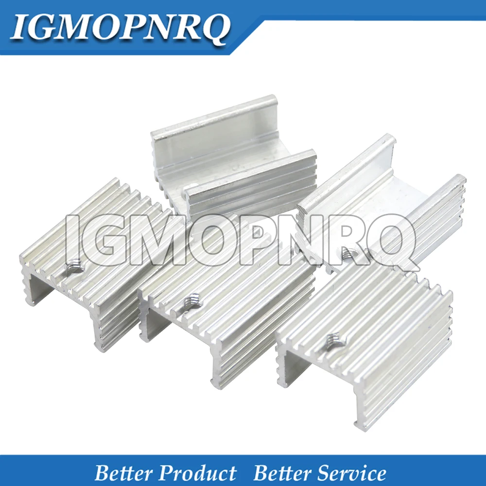 10pcs TO-220 Transistor with 15 * 10 * 20mm Aluminum Heatsink Radiator for TO220 15x10x20mm Transistors White