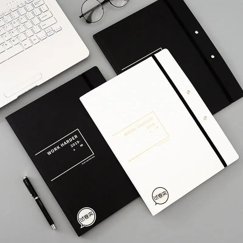 

New Stationery A3 PP File Folder Paper Clip Office Clipboard Rubber Binding Expanding Horizontal Writing Pad Display Book