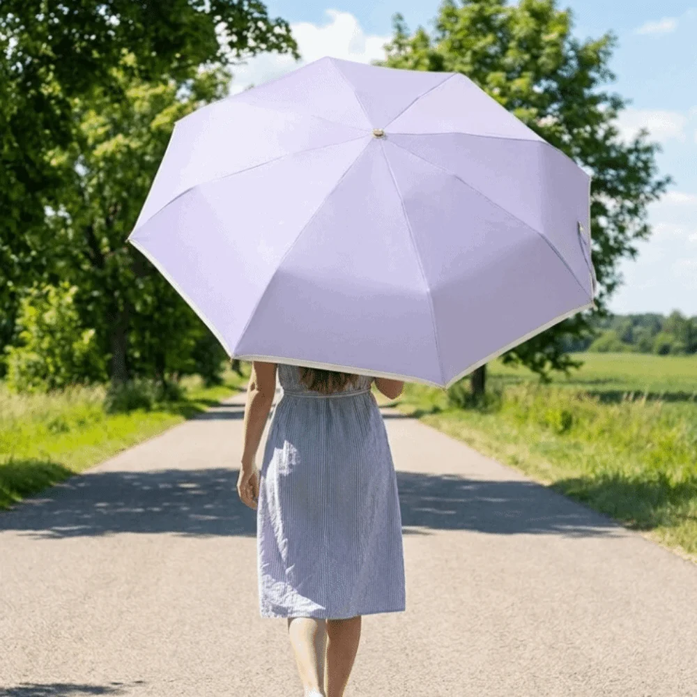 Stylish Five Fold Folding Umbrella UV Protection Manual Portable Umbrella Ultra-Light Buckle Handle Sun Rain Umbrella Travel