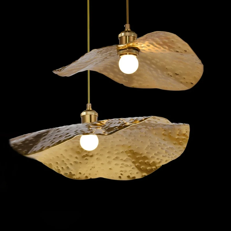 

Lotus Leaf pendant lamp minimalist Hammered Hanging Chandelier light Fixture for living room dining room kitchen Indoor Lighting