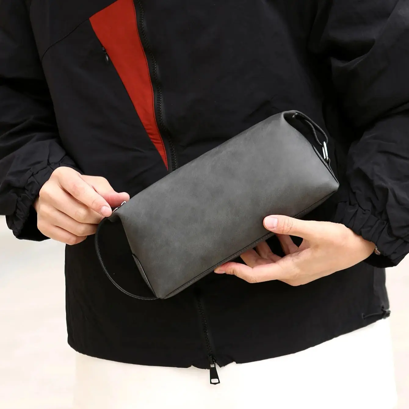 Men's Pu Leather Toiletry Bag, Large Capacity Travel Dopp Kit with Double Zipper, Portable Shaving Pouch for Daily Use - view 5