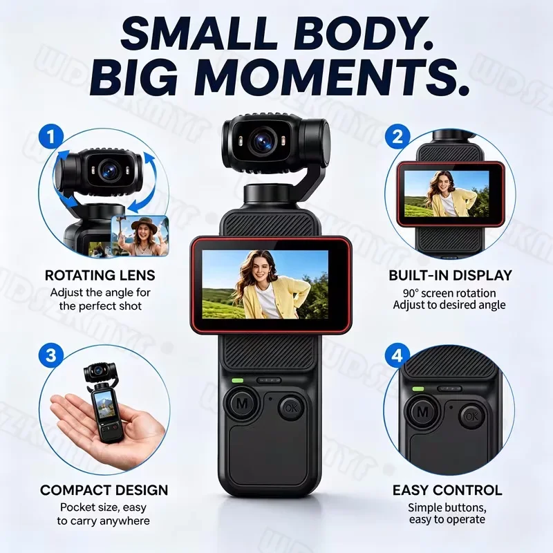1080p Action Camera 90° Flip screen 180° Auto Lens Portable Cam WIFI For YouTube Vlog Entry Video Recording Photographic Camera