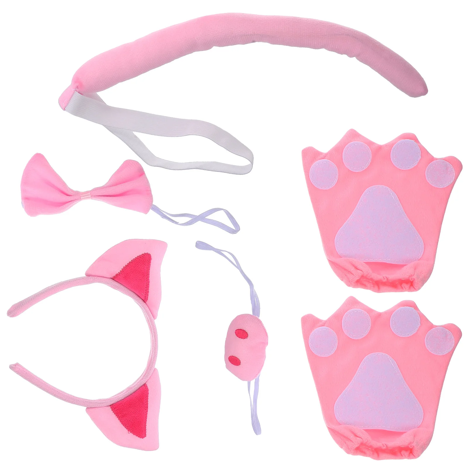 

Adorable Pig Costume Accessories Set Pink Ears Nose Tail Animal Themed Outfit for Halloween Cosplay Party Fun Wear