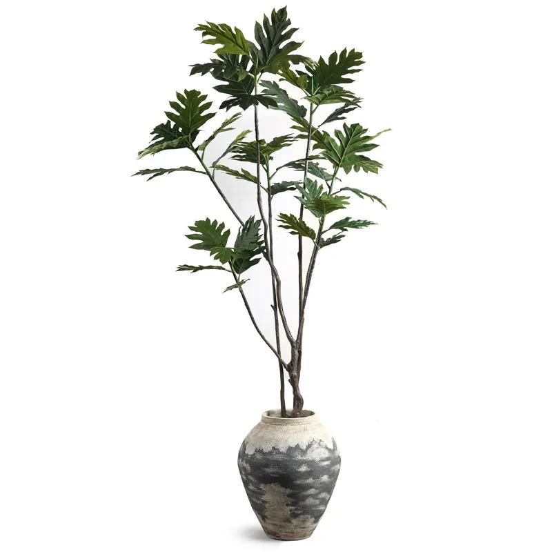 Wabi Sabi Handmade Ceramic Vase, Home Furnishing Model Room Sales Office Soft Decoration Floor-to-Floor Pottery Pot Large