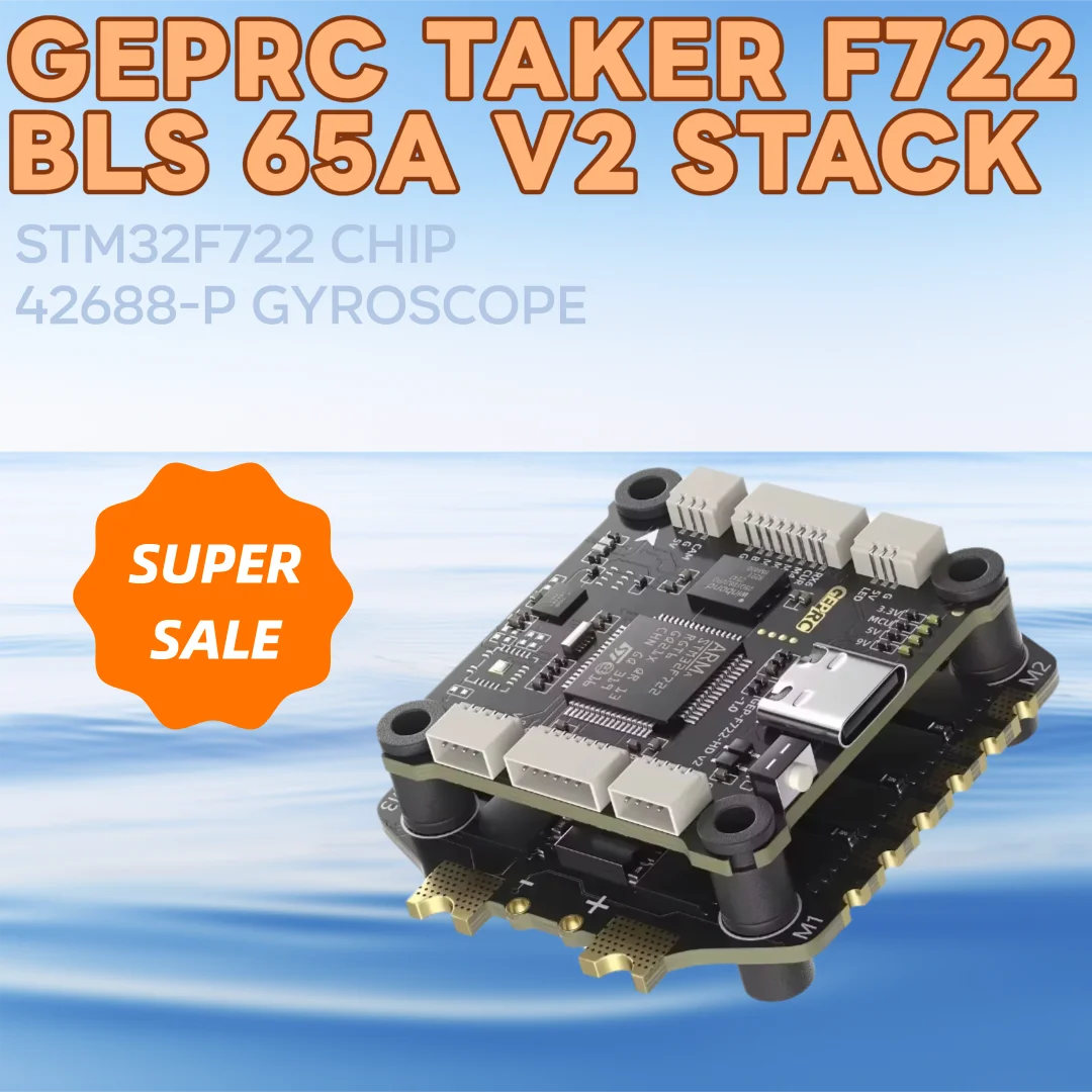 GEPRC TAKER F722 BLS 65A V2 Flight Stack with F722 Flight Control 65A 4IN1 ESC Data Analyze Record Flight Data for FPV Drones