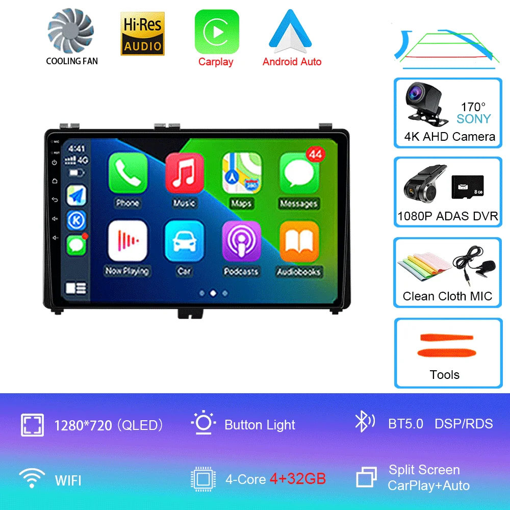 Android 16 voor Toyota Corolla Auris 2017 2018 Carplay Auto GPS Navigatie Autoradio DSP Head Unit BT Videospeler 2 Din Stereo