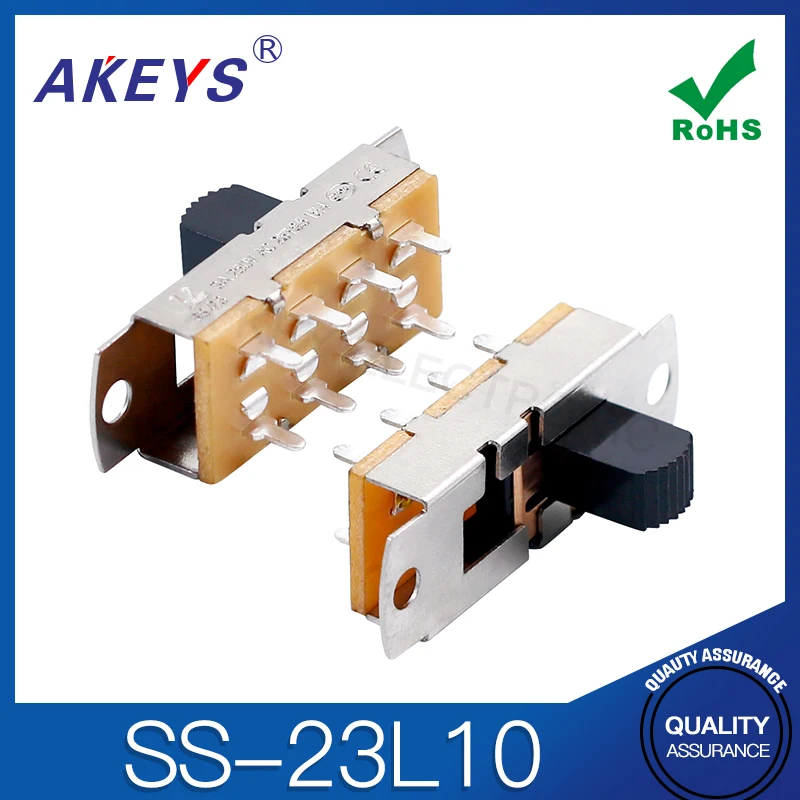 10pcs SS-23L10 AT3 Toggle Switch 8-pin 3-gear vertical blower switch sliding switch high current