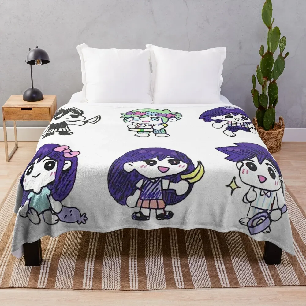 Omori,Omocat,Playing Throw Blanket Fade Resistant Durable Throw Blanket