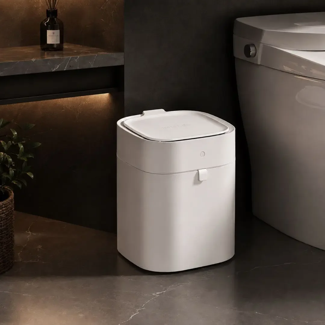 3.5 Gallon Smart Automatic Trash Can, Motion‑Sensor Hands‑Free Garbage Bin with Auto Bag Sealing & Replacement, Odor‑Blocking for Kitchen, Bathroom & Living Room, 1 Refill Ring Included