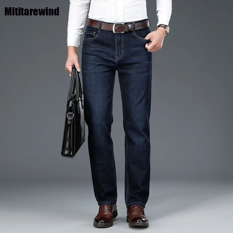 

Classic Fashion Men's Jeans Spring Autumn Causal Business Jeans Men Cotton Micro Stretch Black Jeans Simple Straight Denim Pants