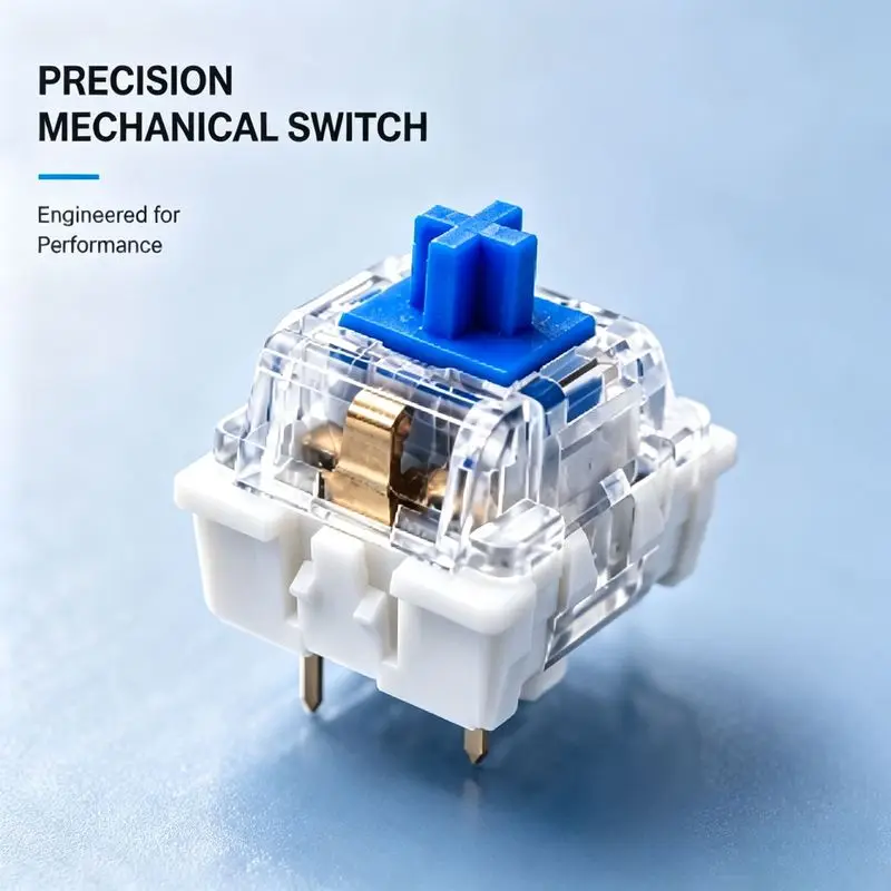 Mechanical Keyboard Switch 60Pcs with 10 Keychina chain Blue Red Black Brown Yellow with 10 Keychains for DIY Keyboard and Craft - view 2