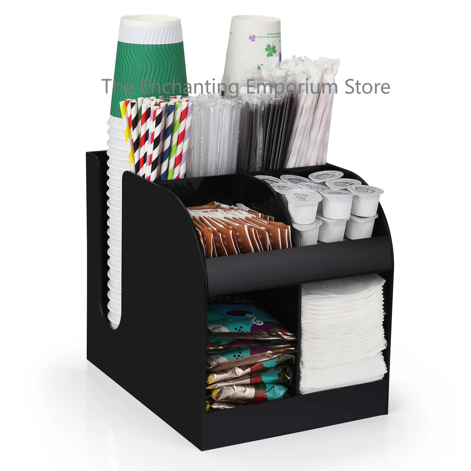 Imagem -02 - Acrílico Coffee Cup Dispenser para Leite Copos de Papel Plástico Descartáveis Suporte de Tampa Organizador do Partido Buffet Loja Café Stand Rack Armazenamento